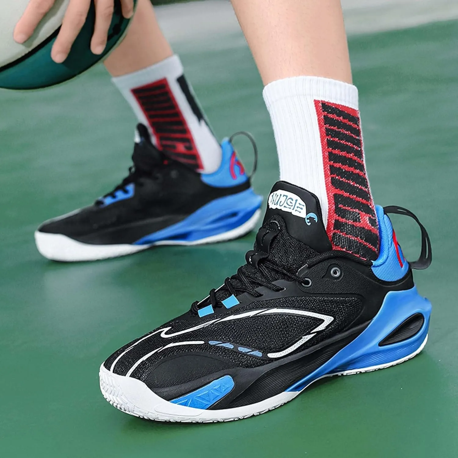 Unisex Basketball Shoes Breathable Rebound Anti Slip Wear-Resistant Shock-Absorbing Fashionable Sports Boots