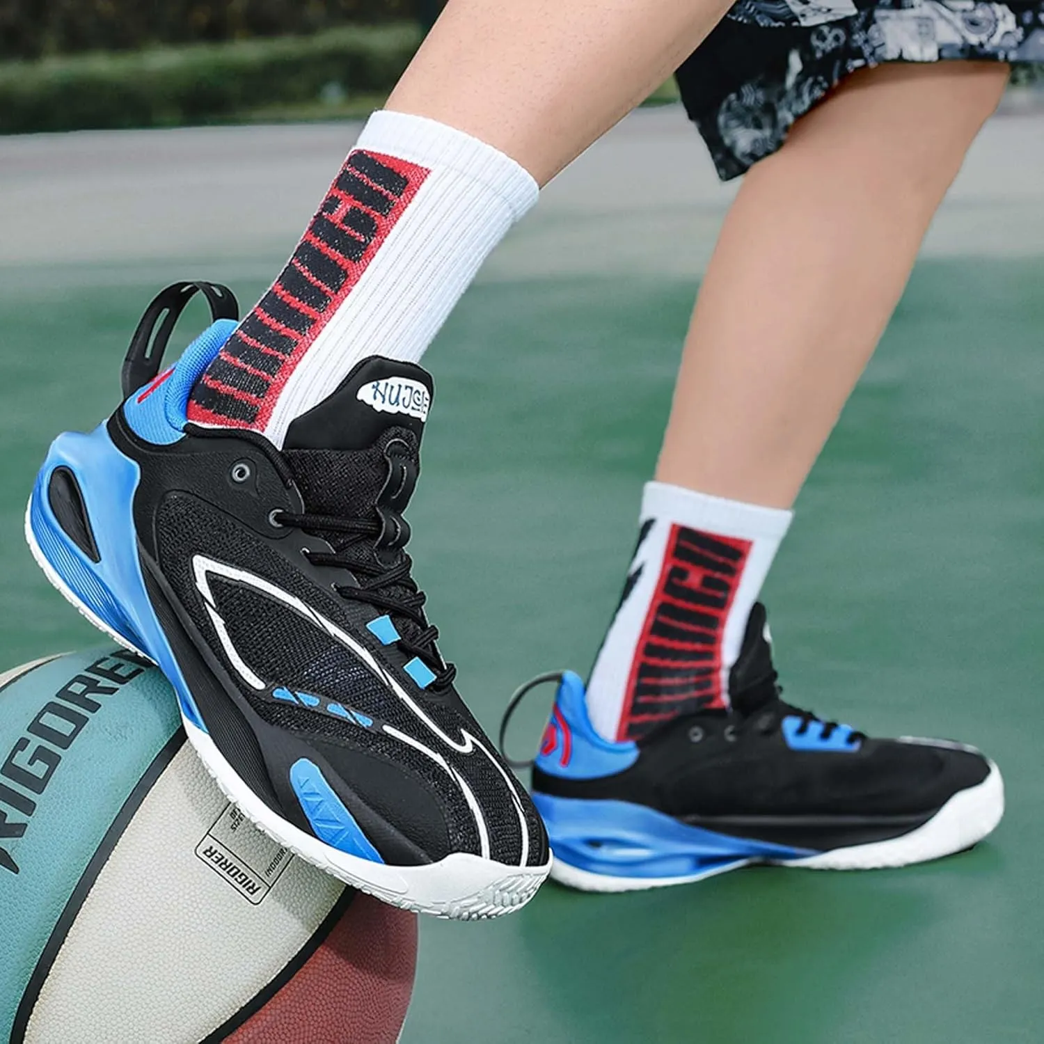 Unisex Basketball Shoes Breathable Rebound Anti Slip Wear-Resistant Shock-Absorbing Fashionable Sports Boots