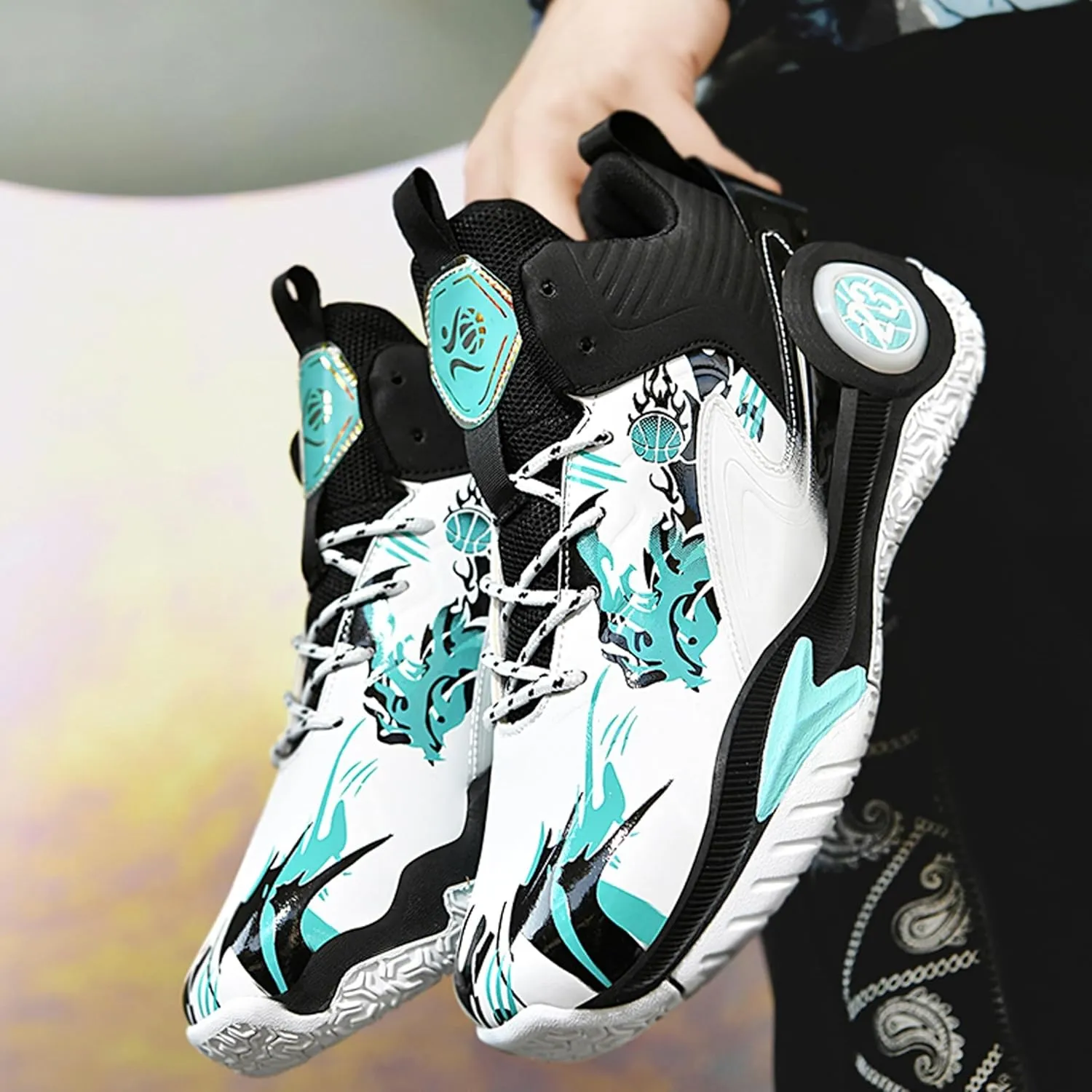 Unisex Basketball Shoes Lightweight Soft Soled Shock-Absorbing Anti Slip Wear-Resistant Sports Training Boots