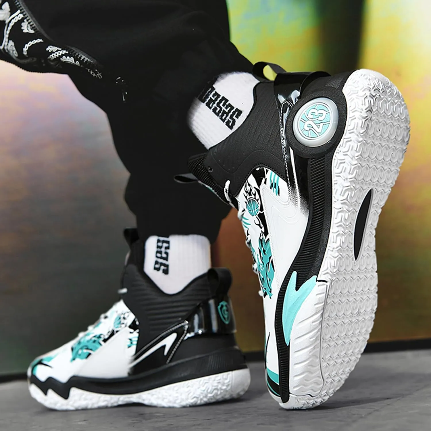 Unisex Basketball Shoes Lightweight Soft Soled Shock-Absorbing Anti Slip Wear-Resistant Sports Training Boots