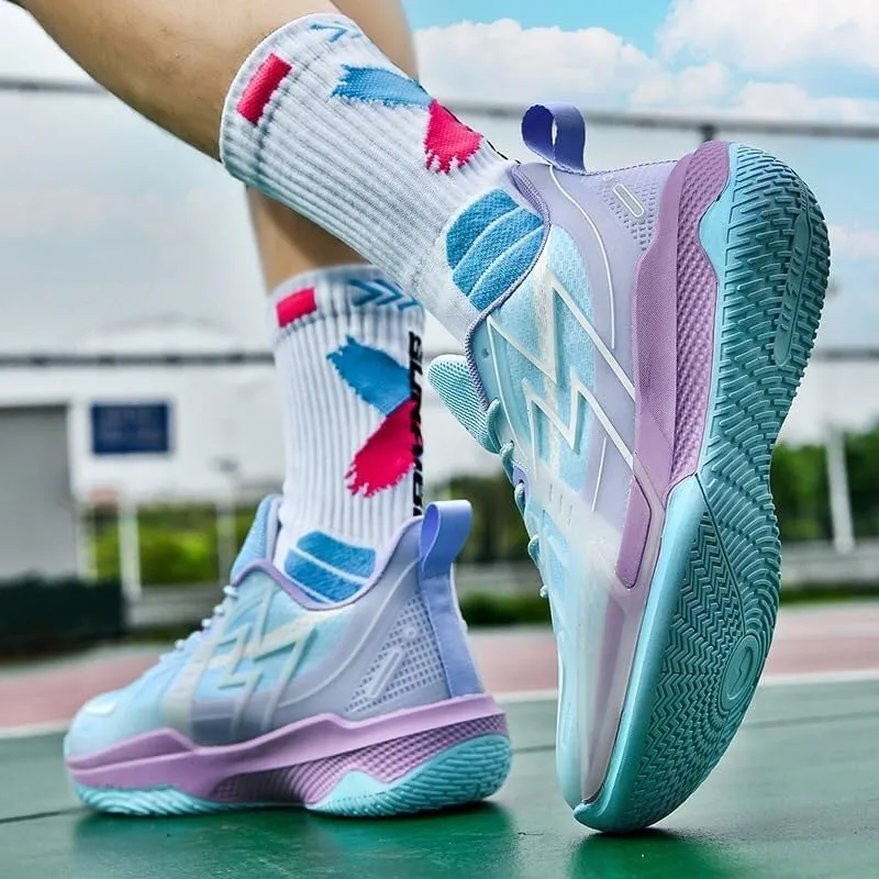 Unisex Basketball Shoes Low Cut Fashionable Breathable Anti Slip Wear-Resistant Shock-Absorbing Sports Boots