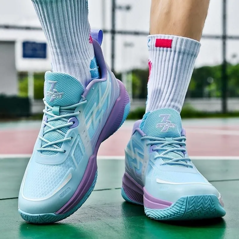 Unisex Basketball Shoes Low Cut Fashionable Breathable Anti Slip Wear-Resistant Shock-Absorbing Sports Boots