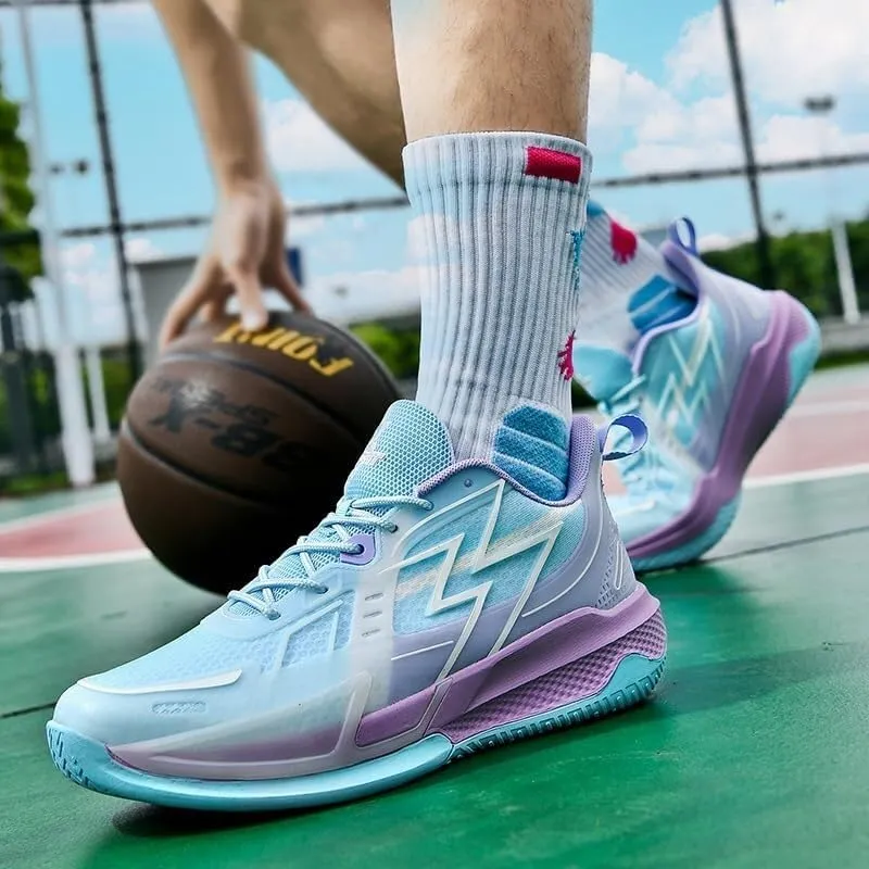 Unisex Basketball Shoes Low Cut Fashionable Breathable Anti Slip Wear-Resistant Shock-Absorbing Sports Boots
