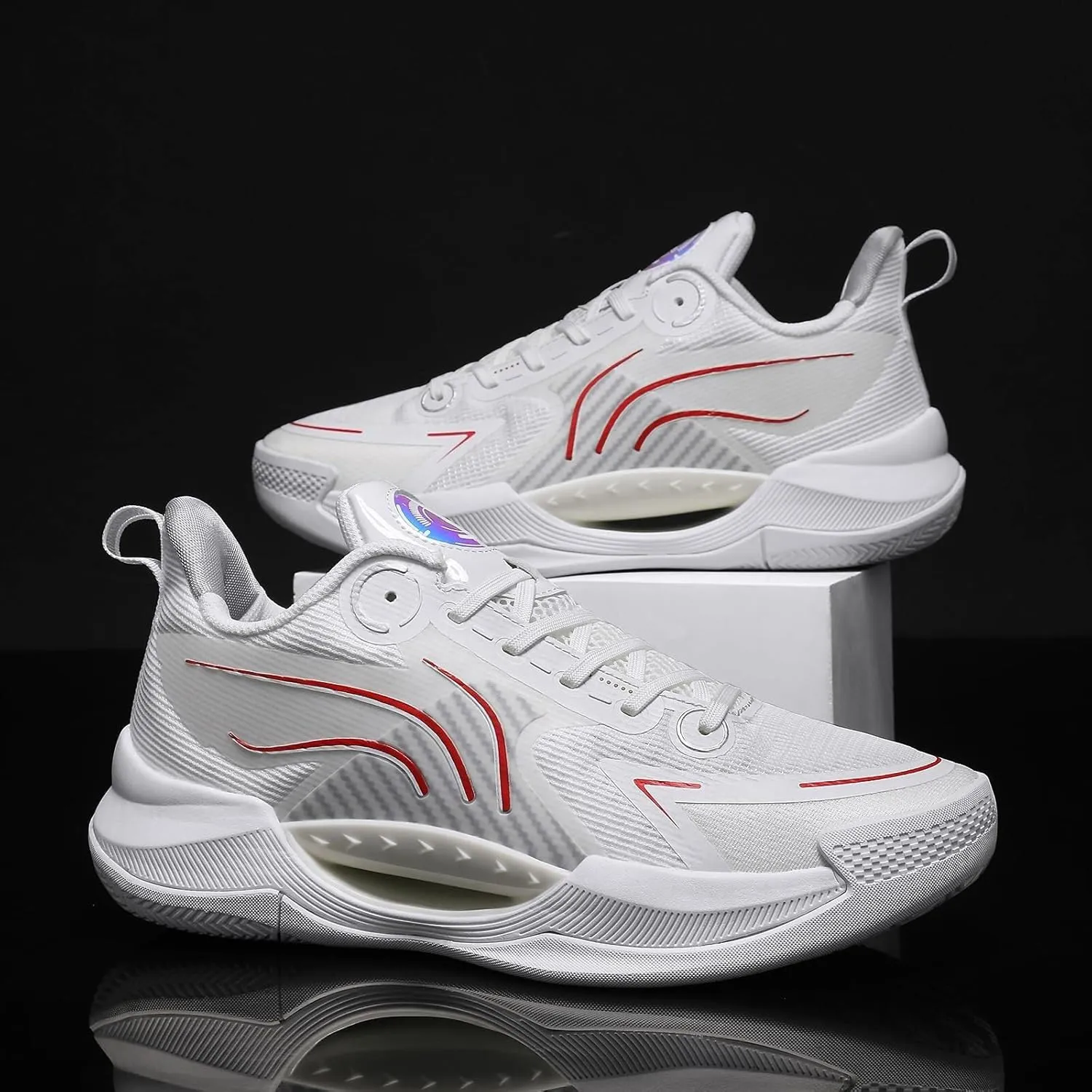 Unisex Basketball Shoes Low Cut Wear-Resistant Shock-Absorbing Breathable Fashionable Sports Training Boot