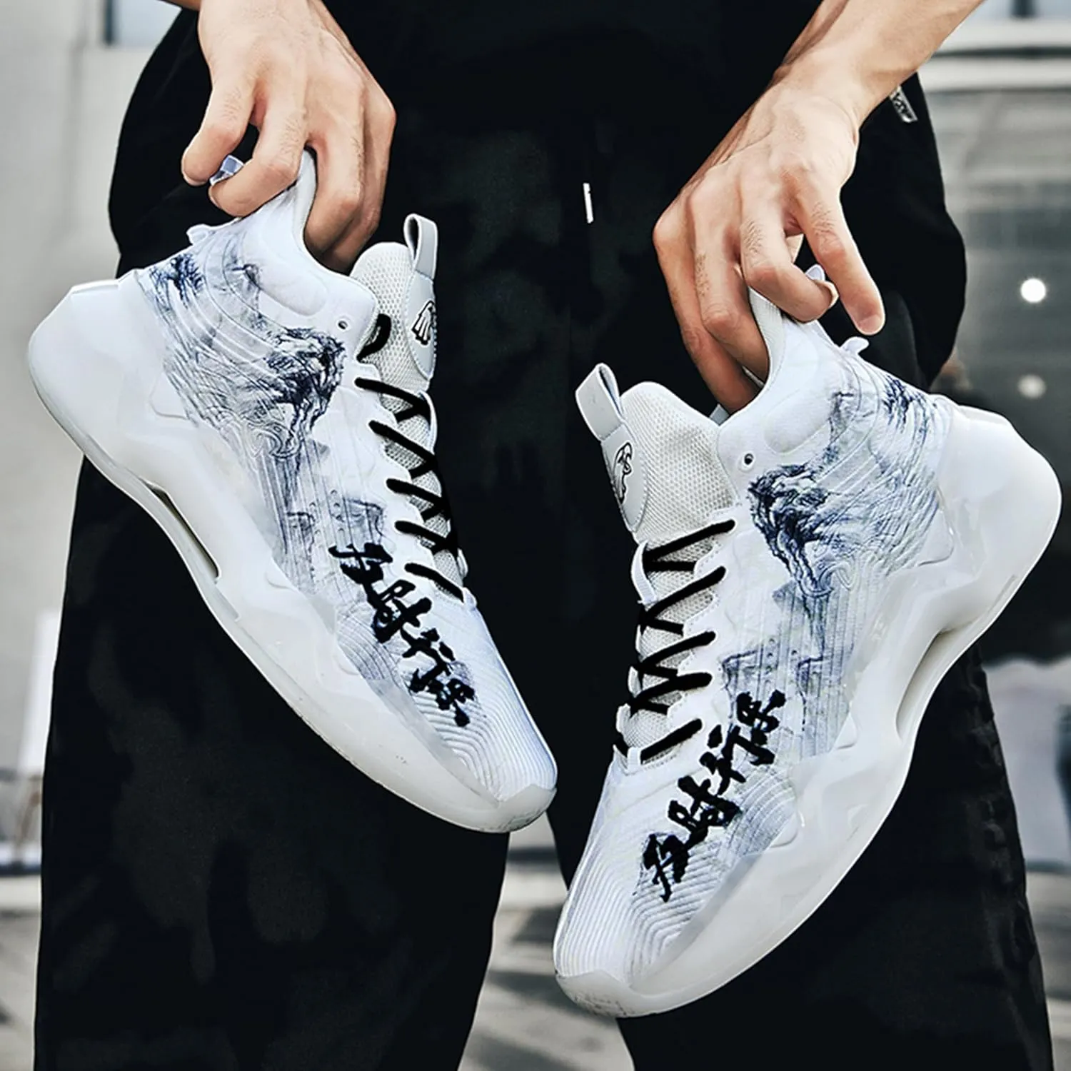 Unisex Basketball Shoes Shock-Absorbing Wear-Resistant Fashionable Lightweight Sports Training Boots