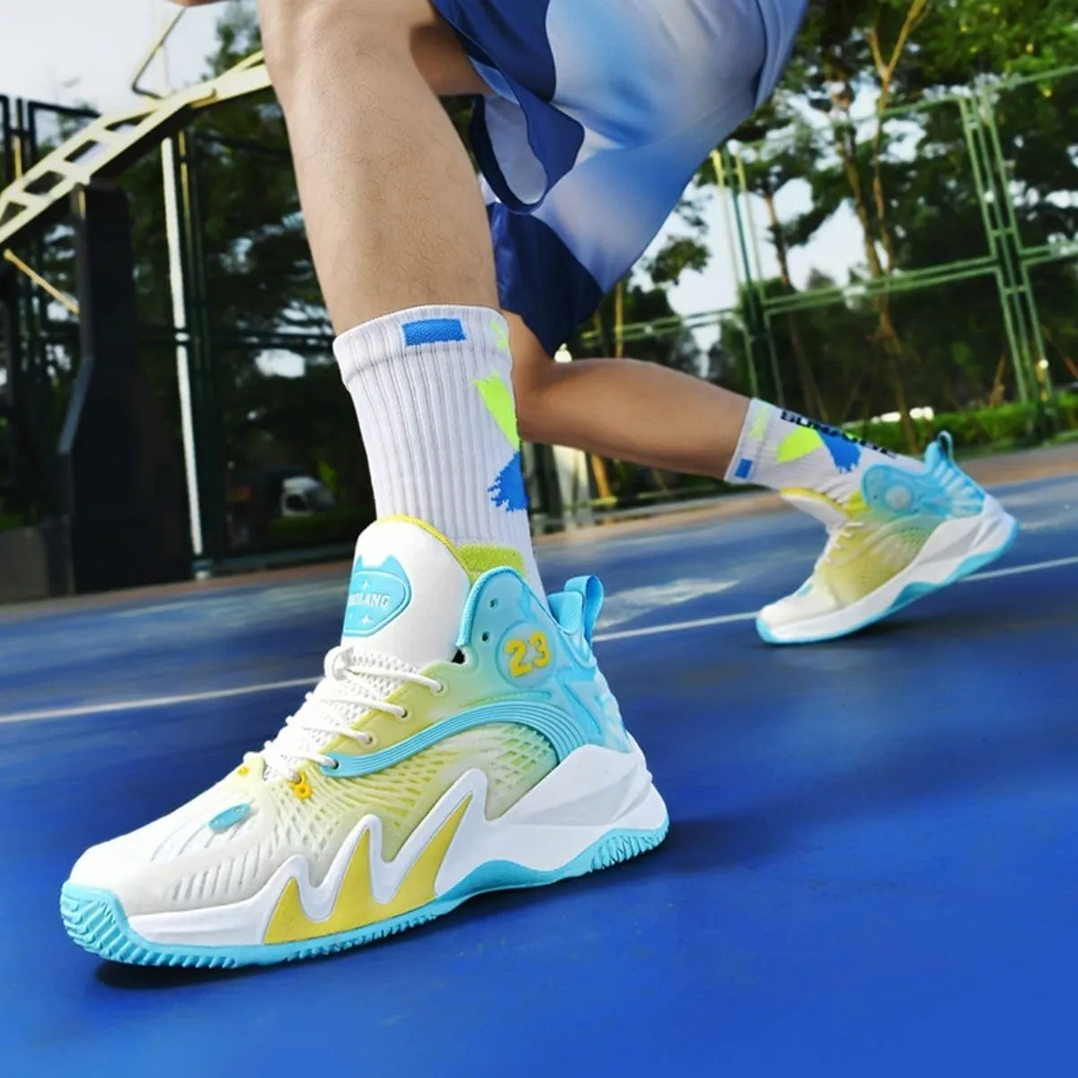Unisex High top Basketball Sports Breathable Shock-Absorbing Anti Slip Youth Running Training Boots