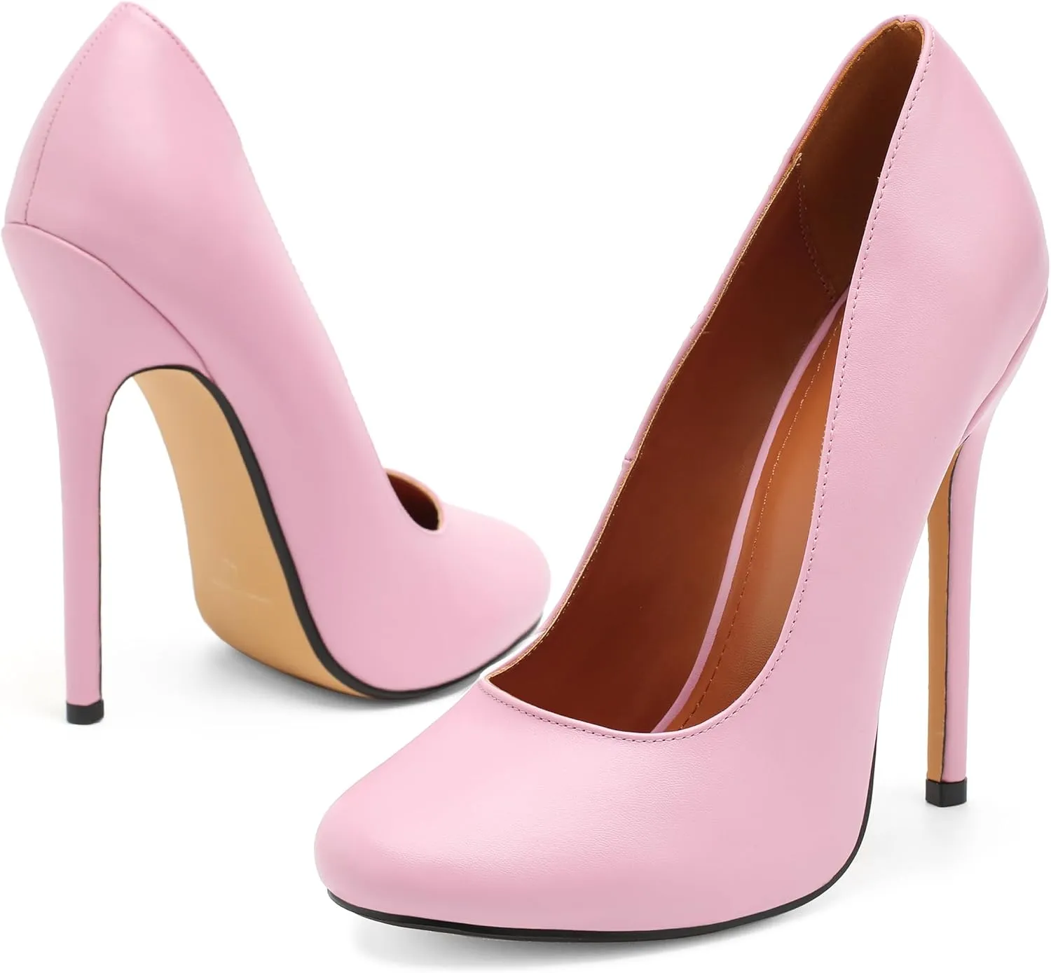 Unisex Men's Women's Round Toe High Heels Stiletto Pumps Dress Party Shoes