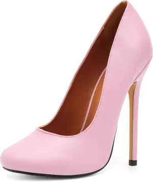 Unisex Men's Women's Round Toe High Heels Stiletto Pumps Dress Party Shoes