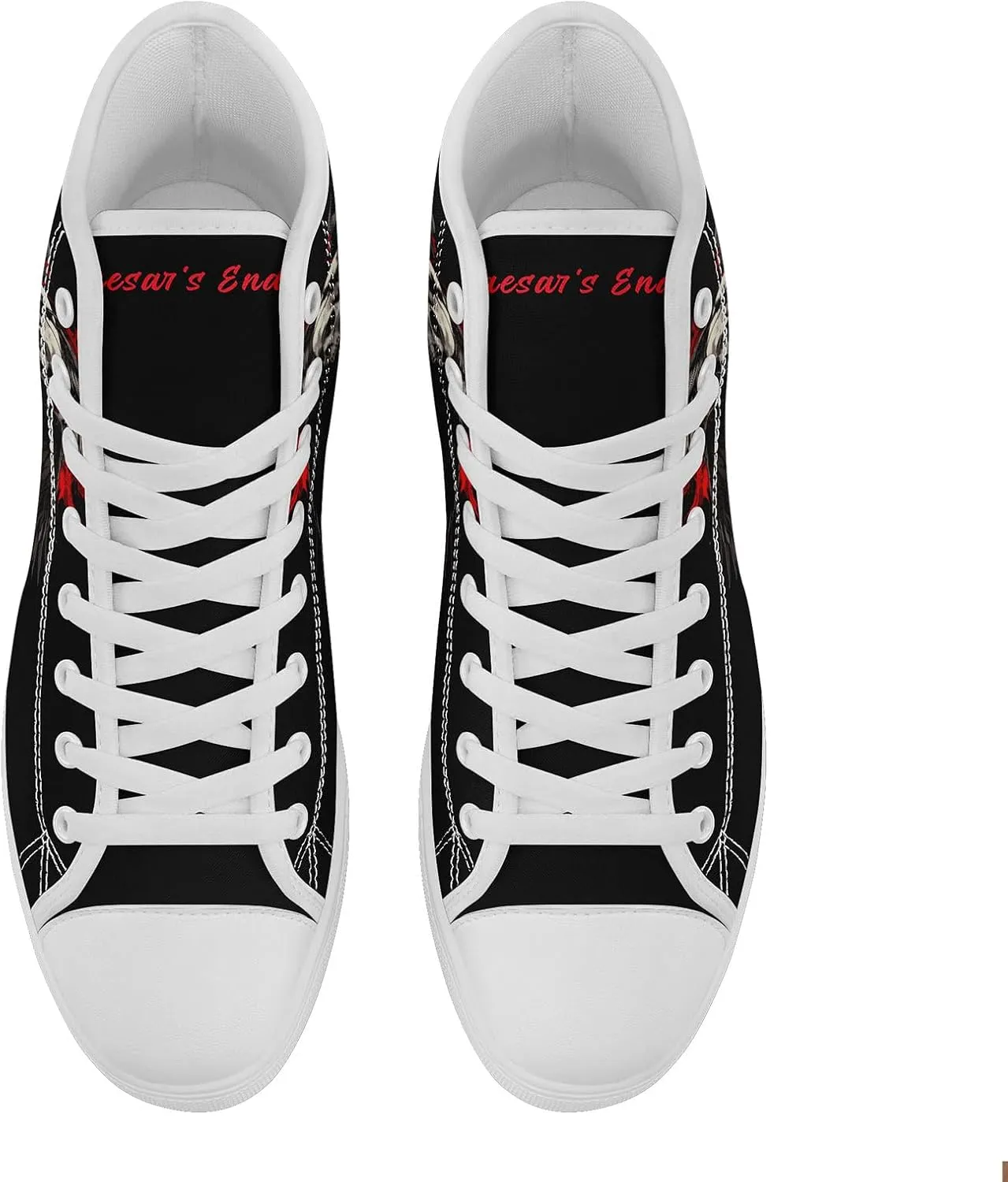 Unisex Skull High Top Sneakers Gothic Punk Hip Hop Canvas Tennis Shoes Fashion Comfortable Walking Shoes