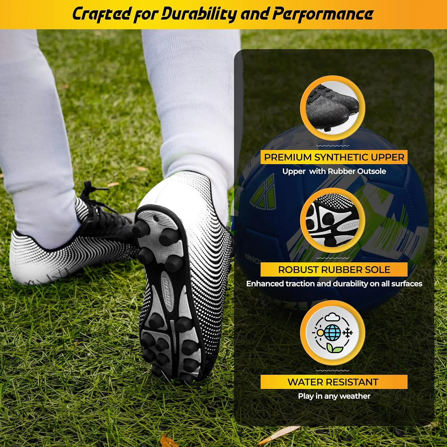 Vizari FG Soccer Cleats for Men, Women | FG Outdoor Football Shoes for Youth and Adults | Training, Matches & Practice