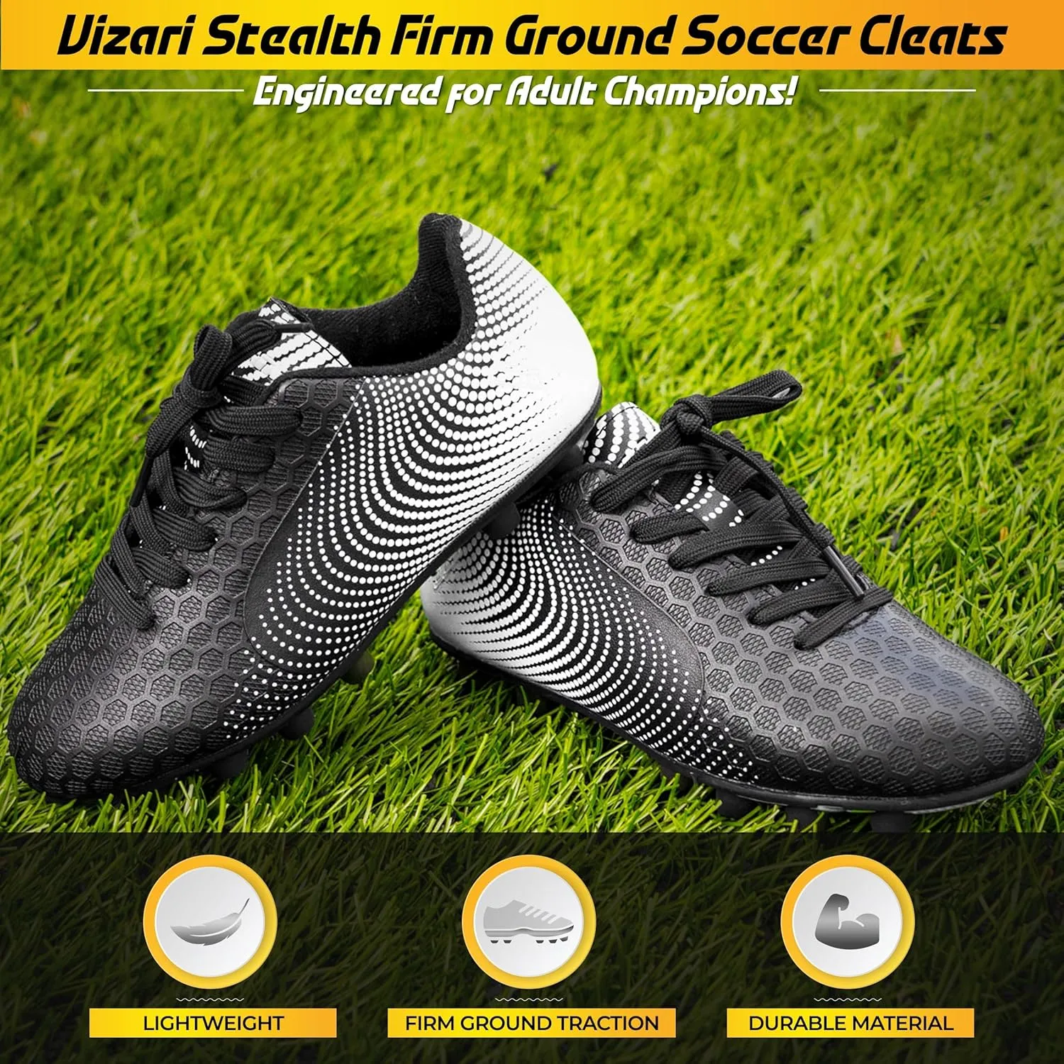 Vizari FG Soccer Cleats for Men, Women | FG Outdoor Football Shoes for Youth and Adults | Training, Matches & Practice