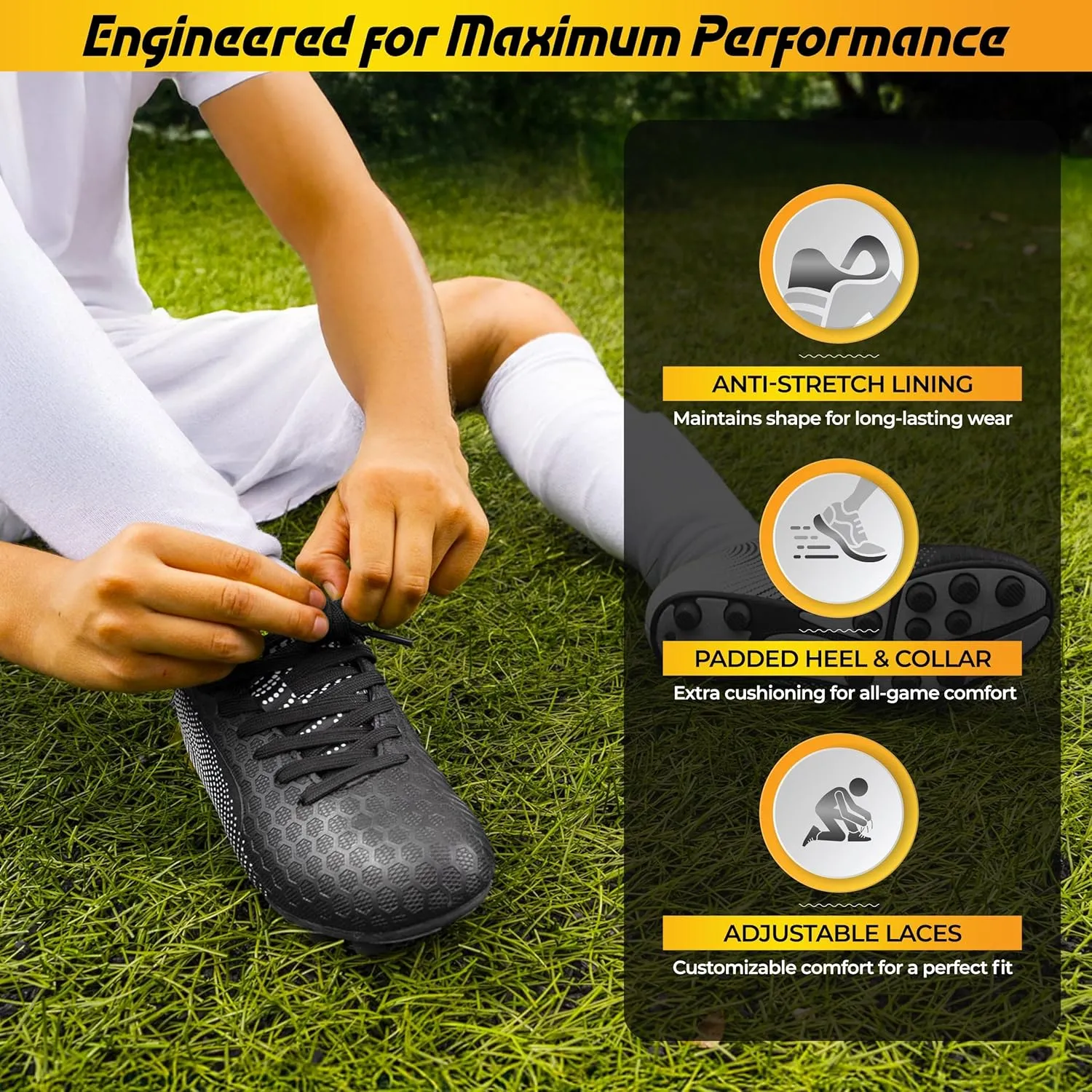 Vizari FG Soccer Cleats for Men, Women | FG Outdoor Football Shoes for Youth and Adults | Training, Matches & Practice