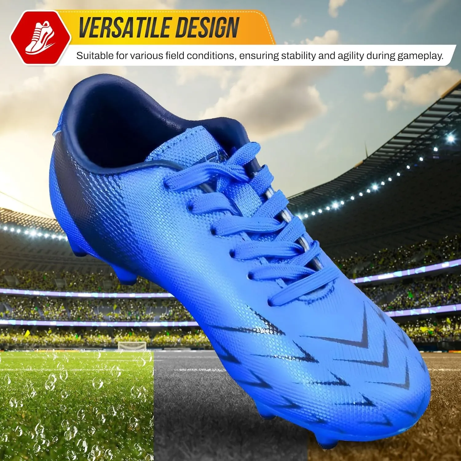 Vizari Ranger Youth Firm Ground Soccer Cleats ?C FG Outdoor Football Shoes | Ideal for Toddlers & Little/Big Kids | Snug Fit with Long-Lasting Comfort