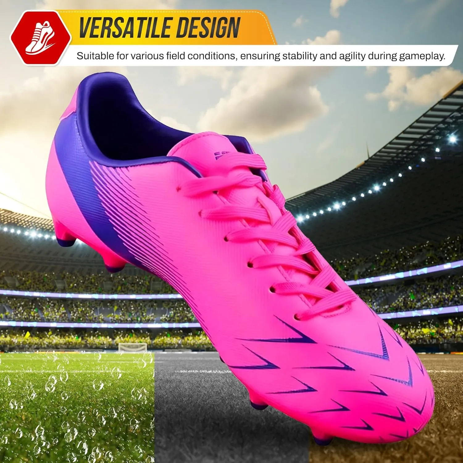 Vizari Ranger Youth Firm Ground Soccer Cleats ?C FG Outdoor Football Shoes | Ideal for Toddlers & Little/Big Kids | Snug Fit with Long-Lasting Comfort