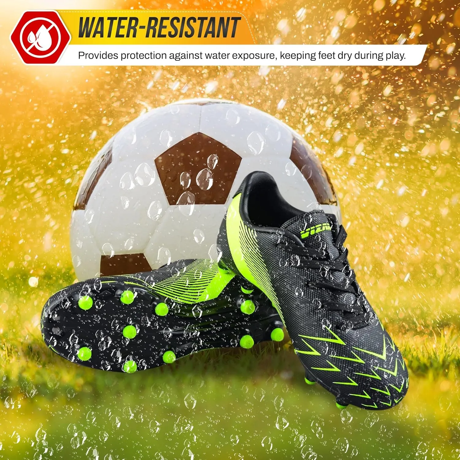Vizari Ranger Youth Firm Ground Soccer Cleats ?C FG Outdoor Football Shoes | Ideal for Toddlers & Little/Big Kids | Snug Fit with Long-Lasting Comfort