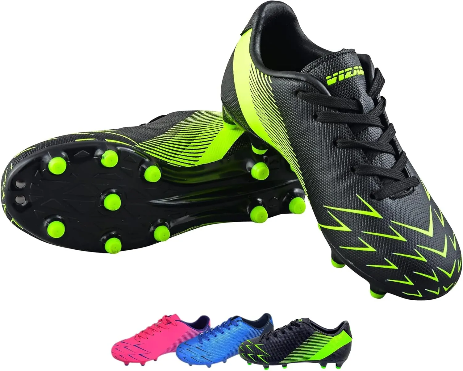 Vizari Ranger Youth Firm Ground Soccer Cleats ?C FG Outdoor Football Shoes | Ideal for Toddlers & Little/Big Kids | Snug Fit with Long-Lasting Comfort