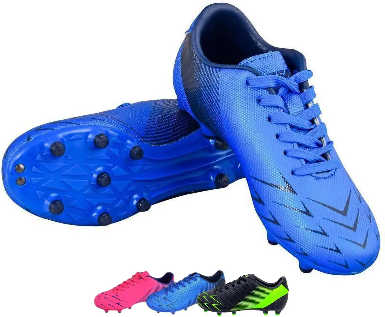 Vizari Ranger Youth Firm Ground Soccer Cleats  FG Outdoor Football Shoes | Ideal for Toddlers & Little/Big Kids | Snug Fit with Long-Lasting Comfort