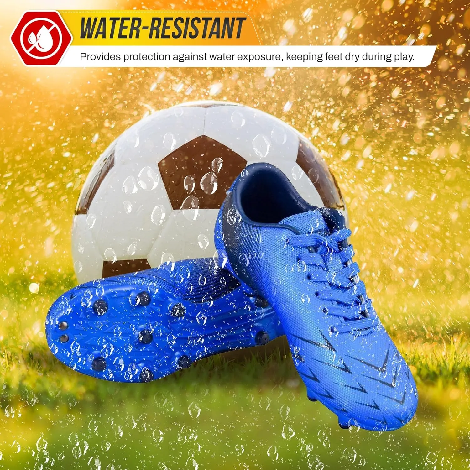 Vizari Ranger Youth Firm Ground Soccer Cleats  FG Outdoor Football Shoes | Ideal for Toddlers & Little/Big Kids | Snug Fit with Long-Lasting Comfort