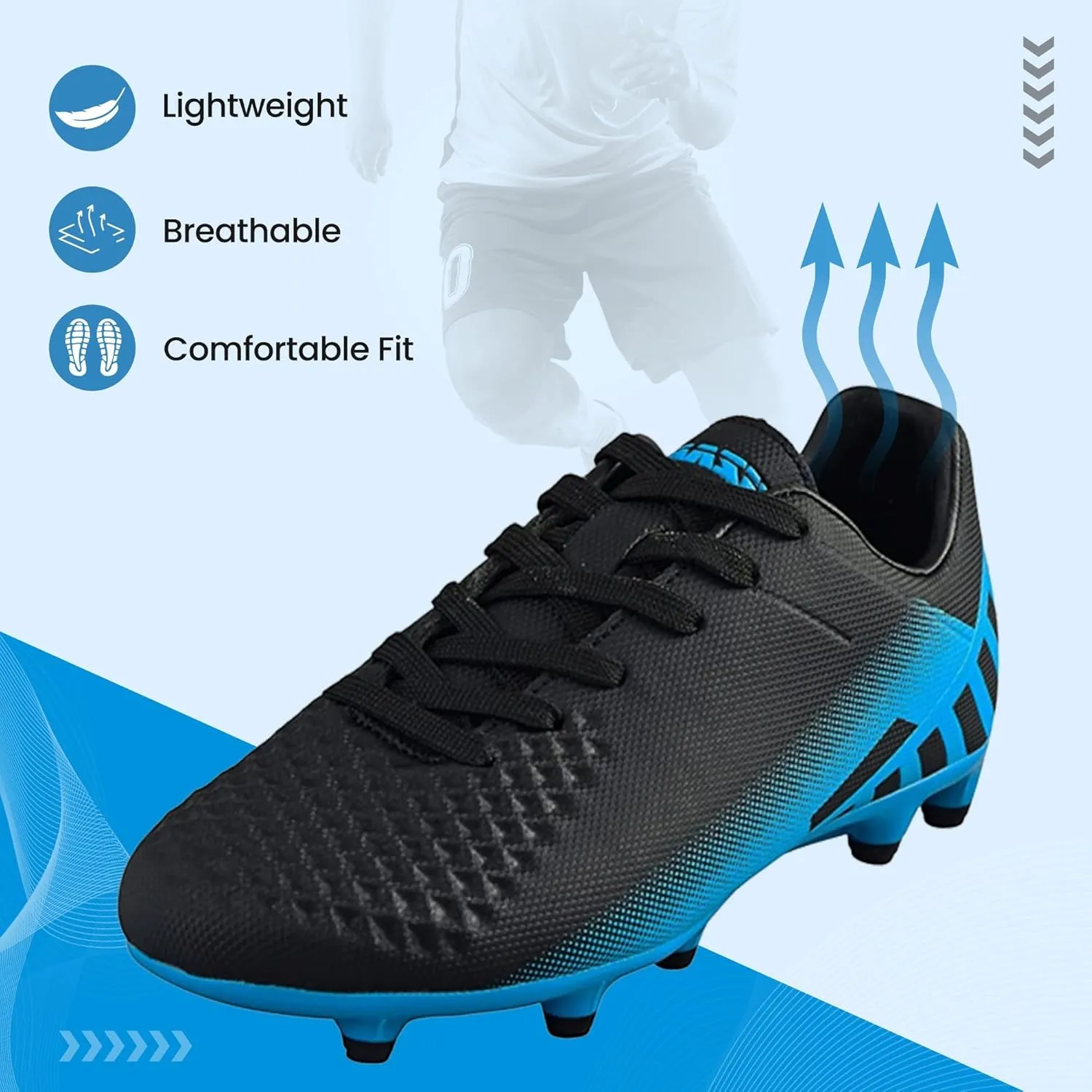 Vizari Santos Firm Ground Soccer Cleats - Durable, Lightweight & Water-Resistant - Adult Soccer Cleats with Adjustable Straps - Womens & Mens Soccer Cleats with Round Studs for Maximum Traction Green