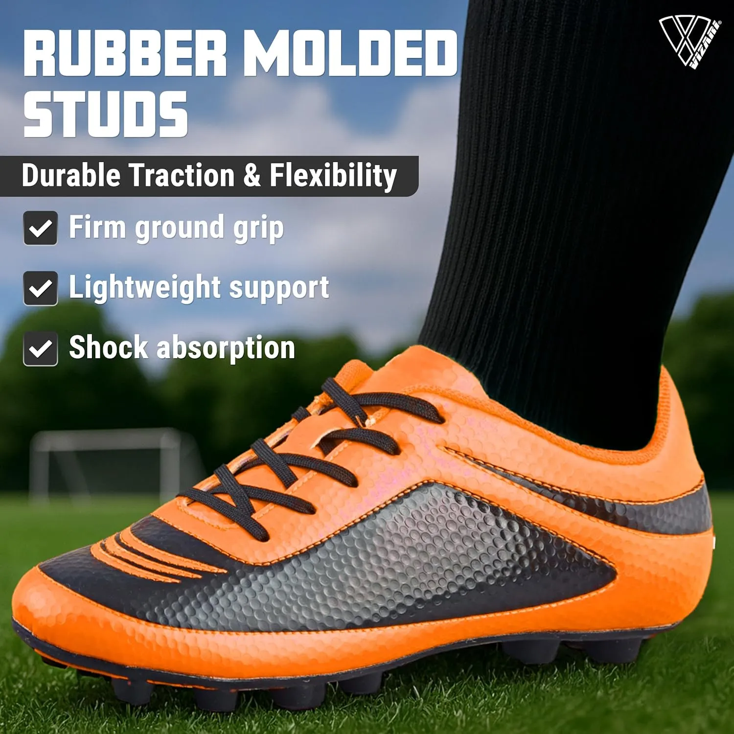 Vizari USA Kids Soccer Cleats ?C Youth Football Shoes for Boys & Girls | Lightweight Firm Ground Outdoor Cleats ?C Durable Athletic Soccer Shoes