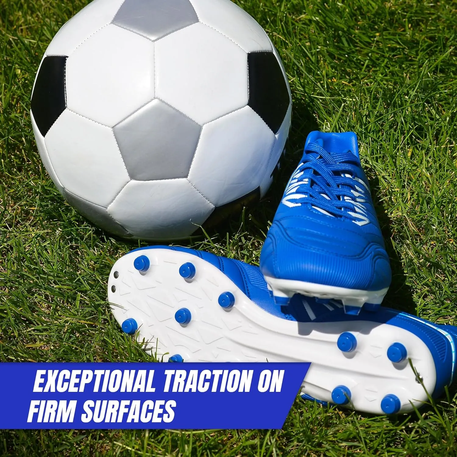 Vizari Valencia Firm Ground Soccer Cleats for Men & Women ?C Adult Football Shoes with Wide Fit, TPU Studs, Comfortable Design, Size 6.5 to 13 (Unisex)