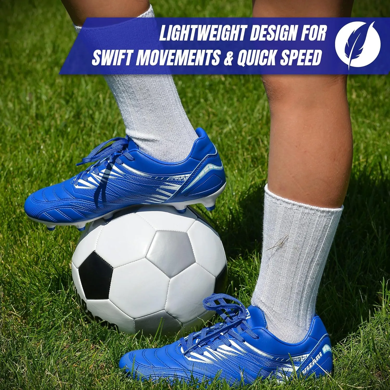 Vizari Valencia Firm Ground Soccer Cleats for Men & Women ?C Adult Football Shoes with Wide Fit, TPU Studs, Comfortable Design, Size 6.5 to 13 (Unisex)