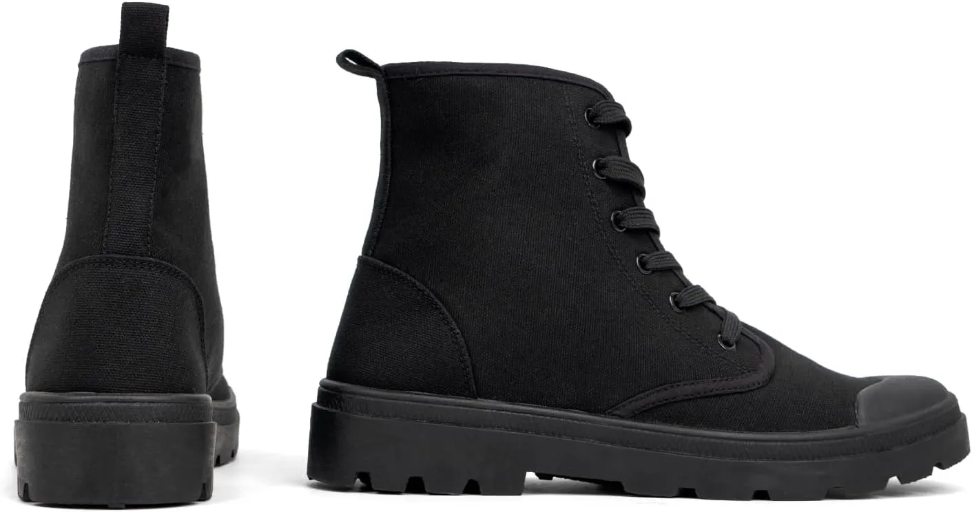 VJH confort Women's High Top Canvas Sneakers Lace Up Casual Walking Shoes with Reinforced Toe Cap