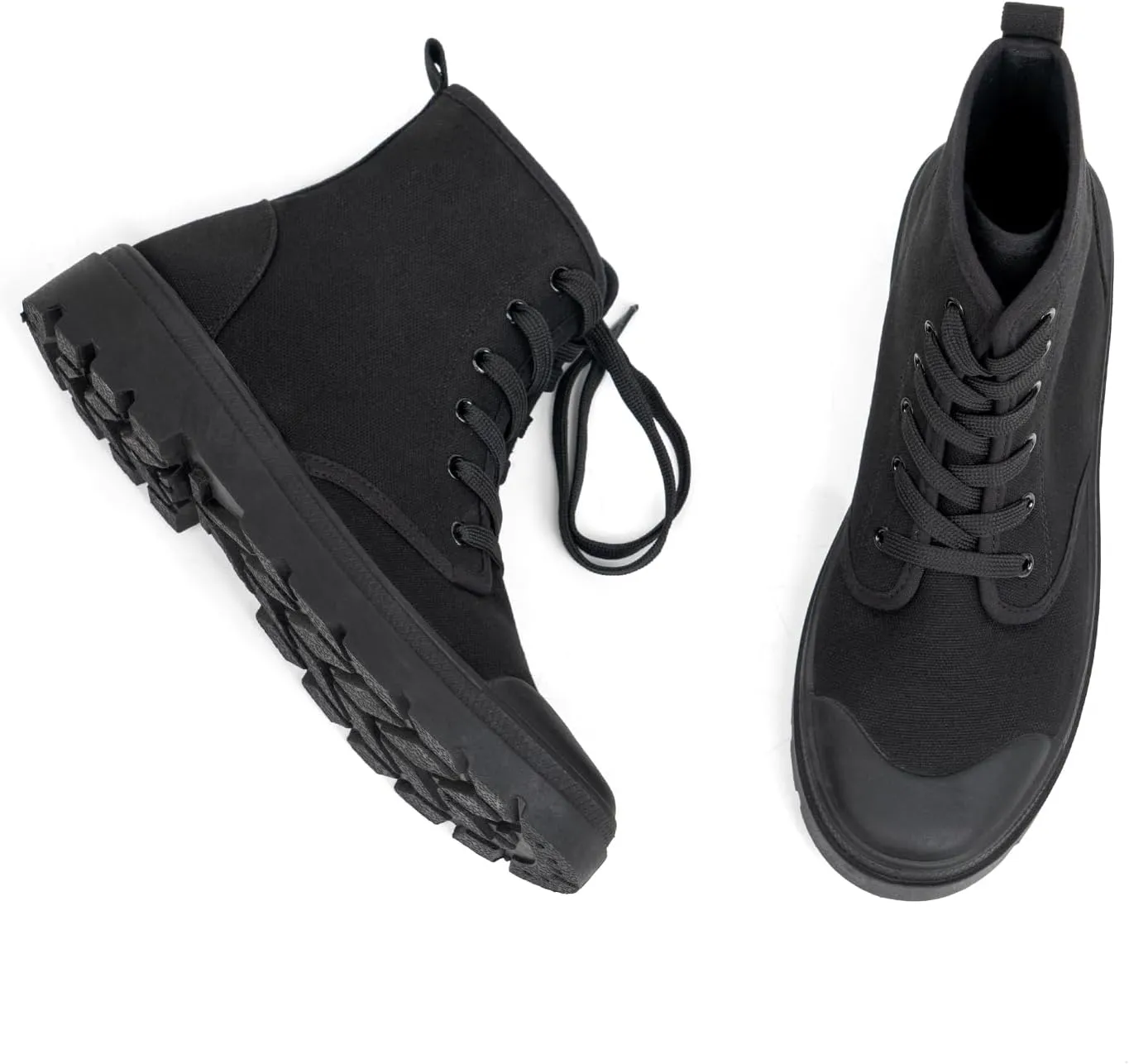VJH confort Women's High Top Canvas Sneakers Lace Up Casual Walking Shoes with Reinforced Toe Cap