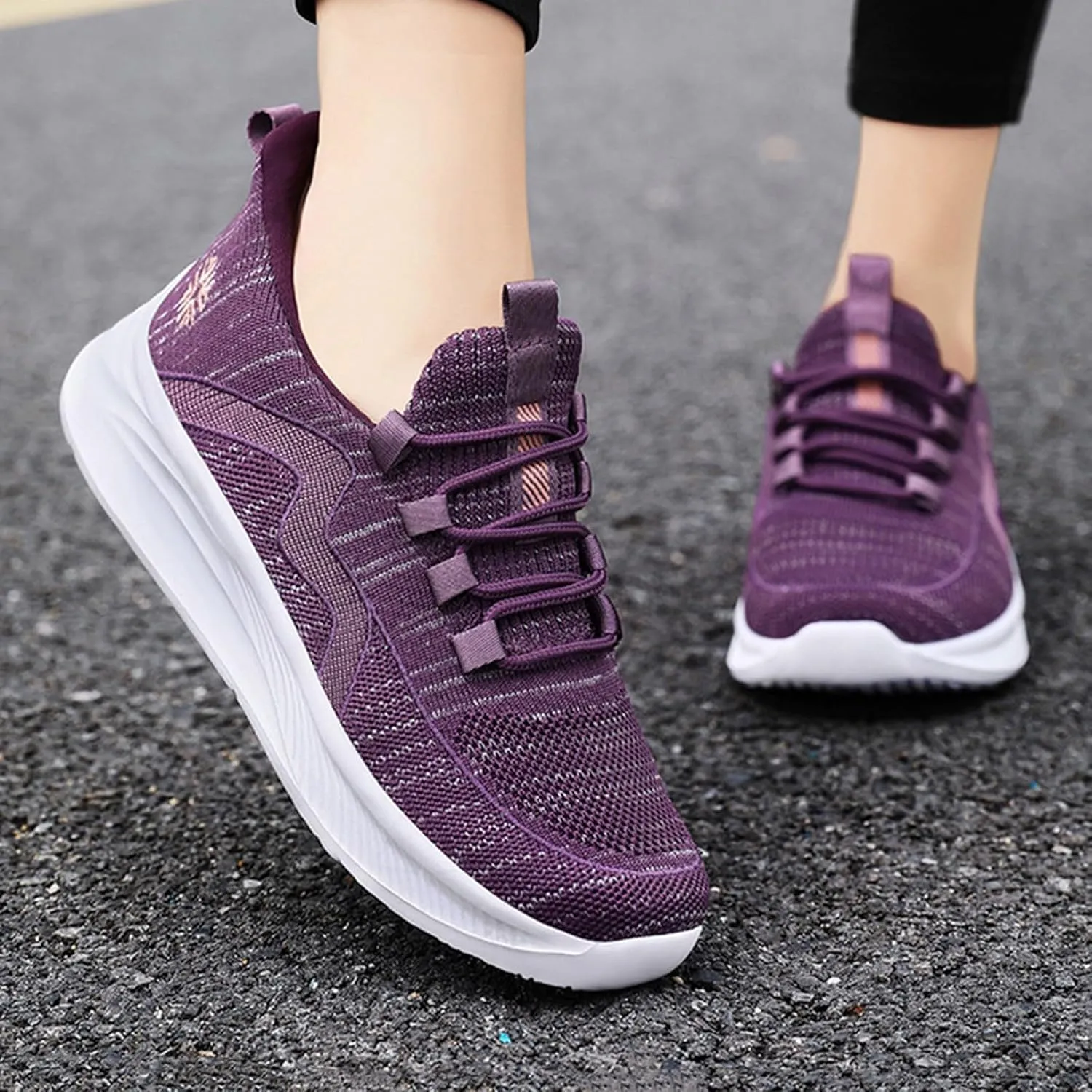 Walking Shoes Women Slip On Soft Bottom Mesh Breathable Sports Shoes Casual Tennis Athletic Casual Comfort Sneakers