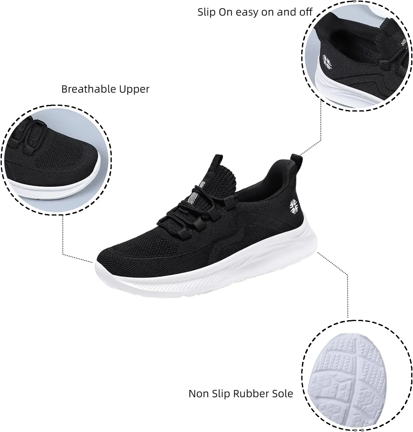 Walking Shoes Women Slip On Soft Bottom Mesh Breathable Sports Shoes Casual Tennis Athletic Casual Comfort Sneakers