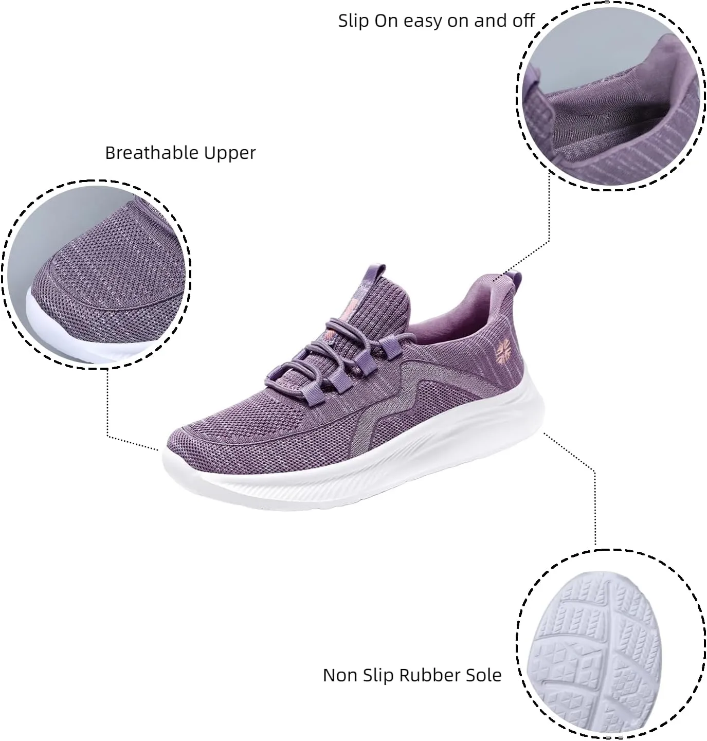 Walking Shoes Women Slip On Soft Bottom Mesh Breathable Sports Shoes Casual Tennis Athletic Casual Comfort Sneakers