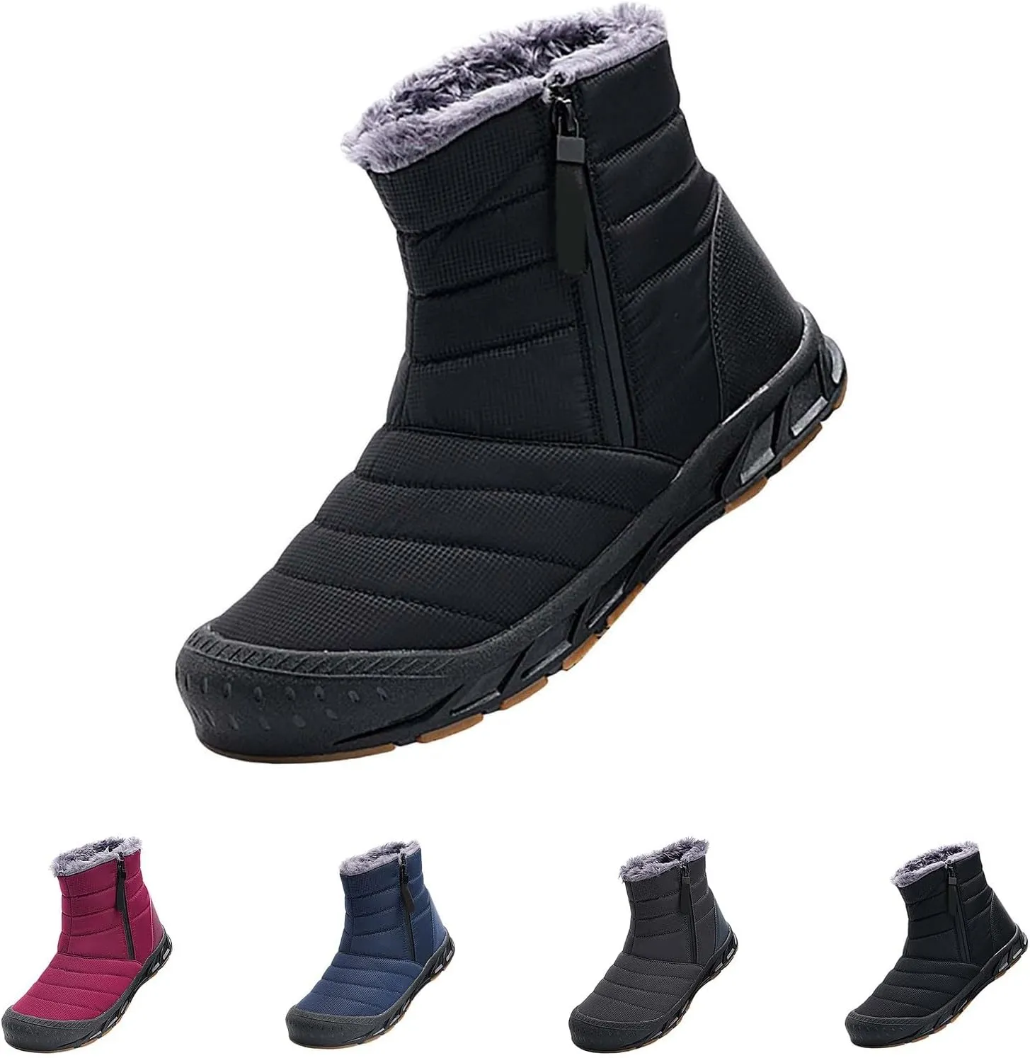 Waterproof Snow Boots for Men Warm Plush Lined Men's Snow Boots Non Slip Lightweight for Outdoor Hiking Work