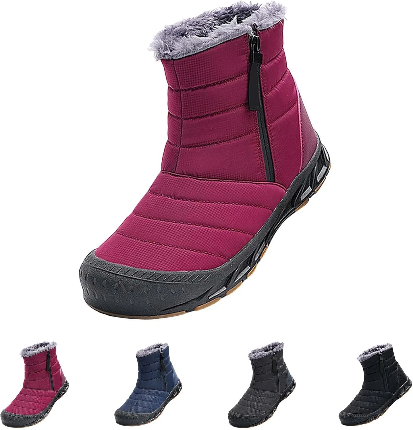 Waterproof Snow Boots for Men Warm Plush Lined Men's Snow Boots Non Slip Lightweight for Outdoor Hiking Work