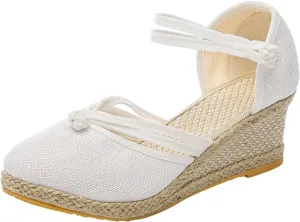 Wedge Sandal for Women Ankle Strap Flatform Arch Support Fish Mouth Toe Shoes Platform Espadrilles Comfort Waterproof
