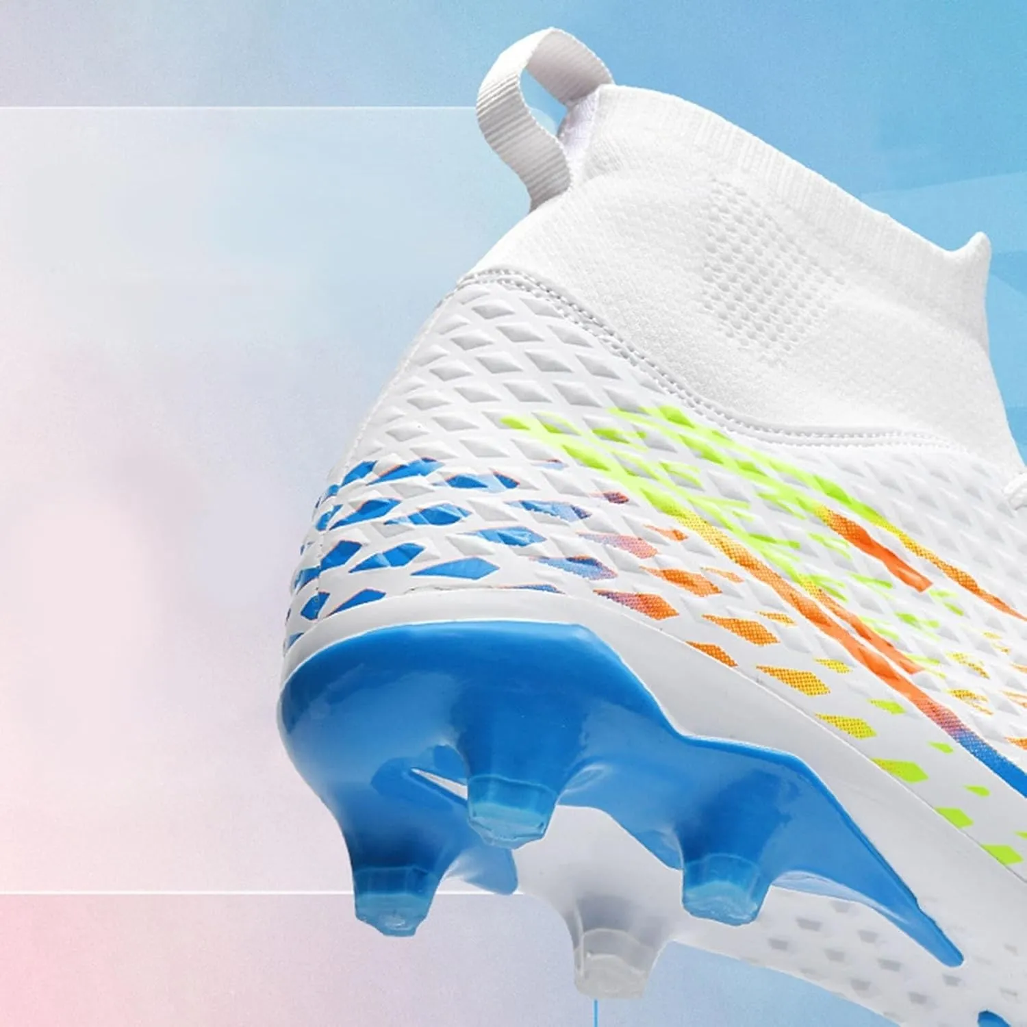 Wide Soccer Cleats Turf, Football Cleats Professional Lightweight High Top for Youth Big Boys Firm Ground Training