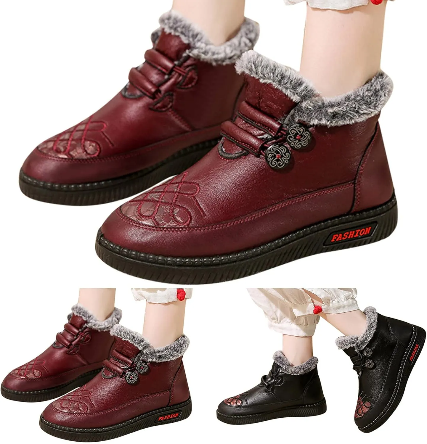 Winter Boots for Women Waterproof Snow 11 Wide Women's Waterproof Boots Wide Width Ankle Women Snow Boots 7 Wide Snow Boots Waterproof for Women Botas De Frio