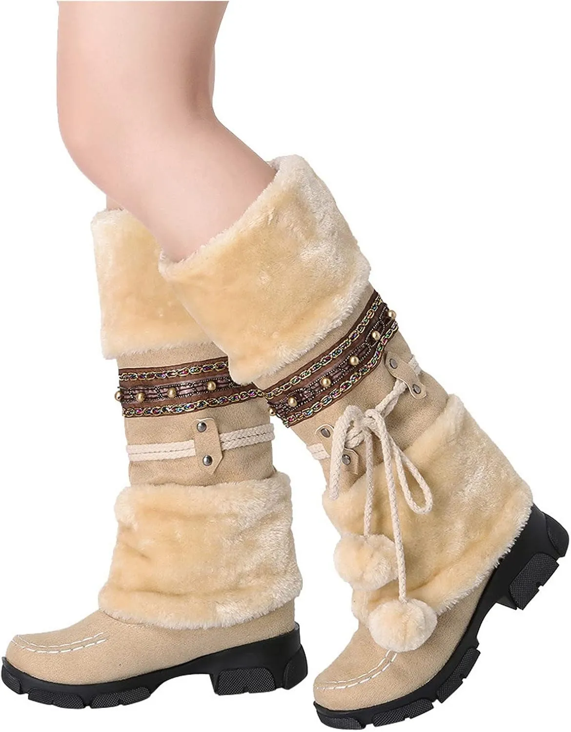 Winter Boots for Women Waterproof Thermal Women Snow Boots Size 8 Winter Boots for Women Snow Waterproof Womens Waterproof Hiking Boots Wide Width Botas Invierno Mujer Negras