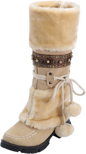 Winter Boots for Women Waterproof Thermal Women Snow Boots Size 8 Winter Boots for Women Snow Waterproof Womens Waterproof Hiking Boots Wide Width Botas Invierno Mujer Negras