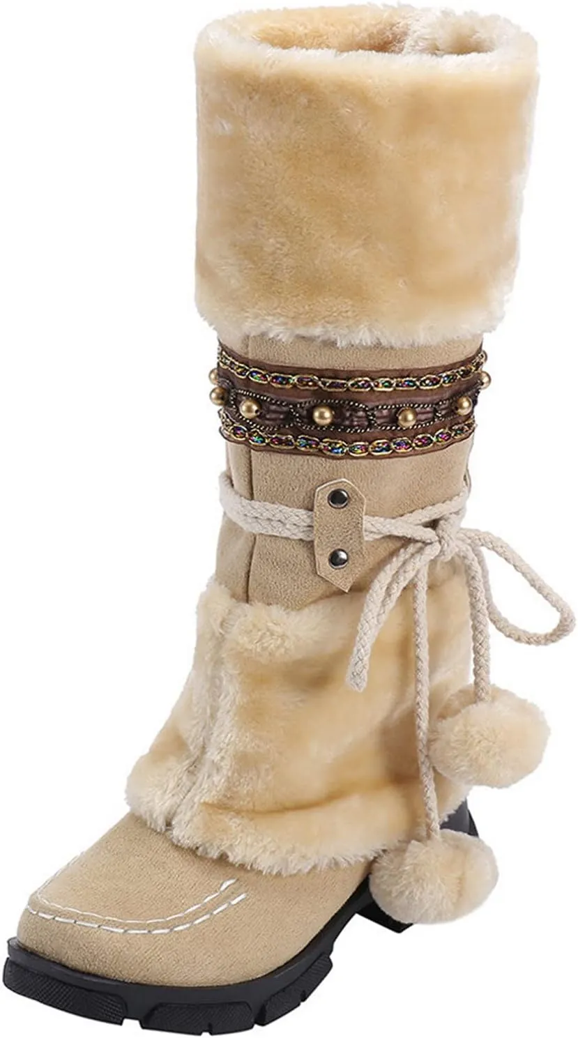Winter Boots for Women Waterproof Thermal Women Snow Boots Size 8 Winter Boots for Women Snow Waterproof Womens Waterproof Hiking Boots Wide Width Botas Invierno Mujer Negras