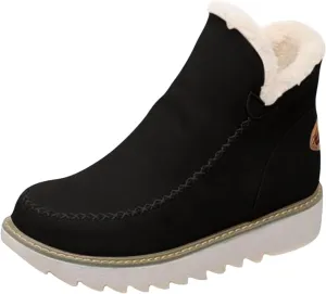 Winter Boots for Women Wide Width Womens Tall Winter Boots Waterproof Fur Lined Mid Calf Winter Boots Women Tall Snow Boots Waterproof Insulated Boots for Women Winter Waterproof