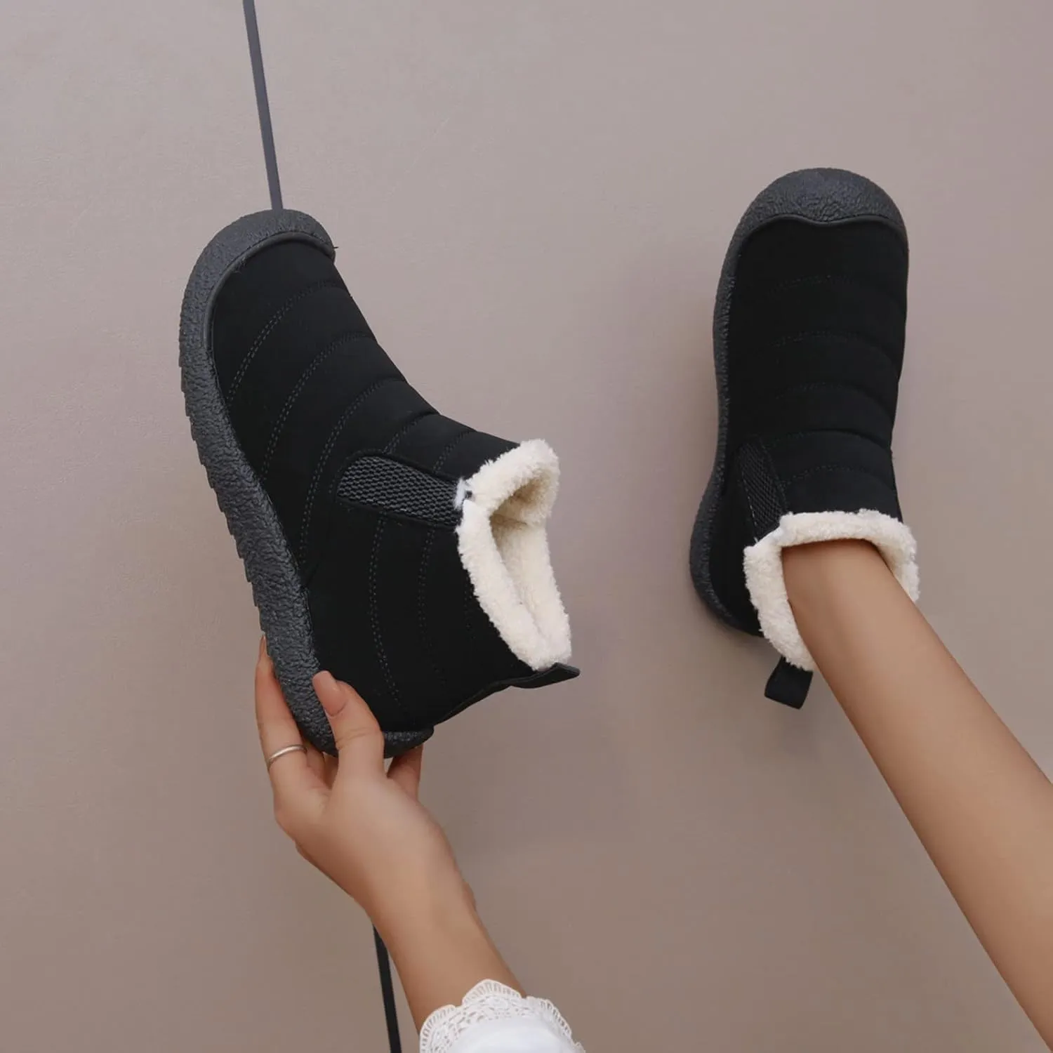 Winter Snow Boots for Women Waterproof Womens Winter Boots Wide Width Waterproof Fuzzy Winter Boots for Women Waterproof Womens Snow Boots Waterproof Insulated Short Botas Nieve Mujer