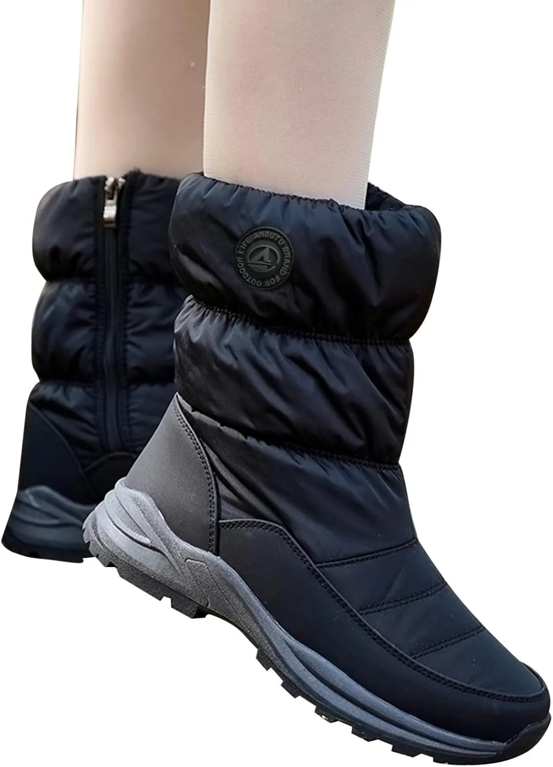Women Snow Boots Waterproof Tall Size 7 White Snow Boots Women Winter Work Boots for Woman Womens Garden Boots Waterproof Size 11 Waterproof Womens Boots Wide Width