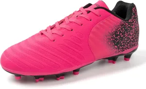 Women Soccer Cleats Firm Ground Lace-Up Youth Soccer Shoes Light-Weight Outdoor Training Football Sneakers Big Kid