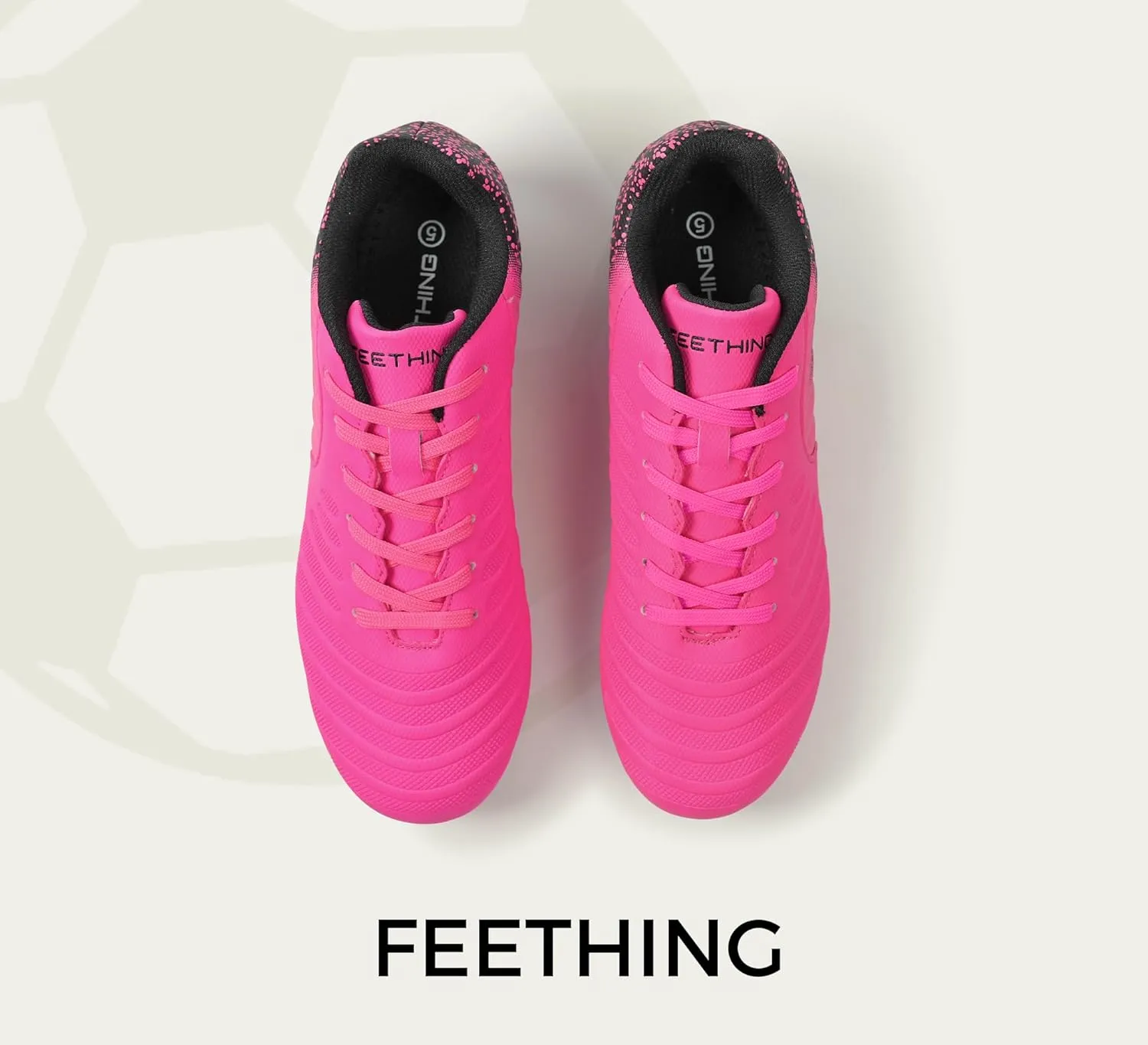 Women Soccer Cleats Firm Ground Lace-Up Youth Soccer Shoes Light-Weight Outdoor Training Football Sneakers Big Kid