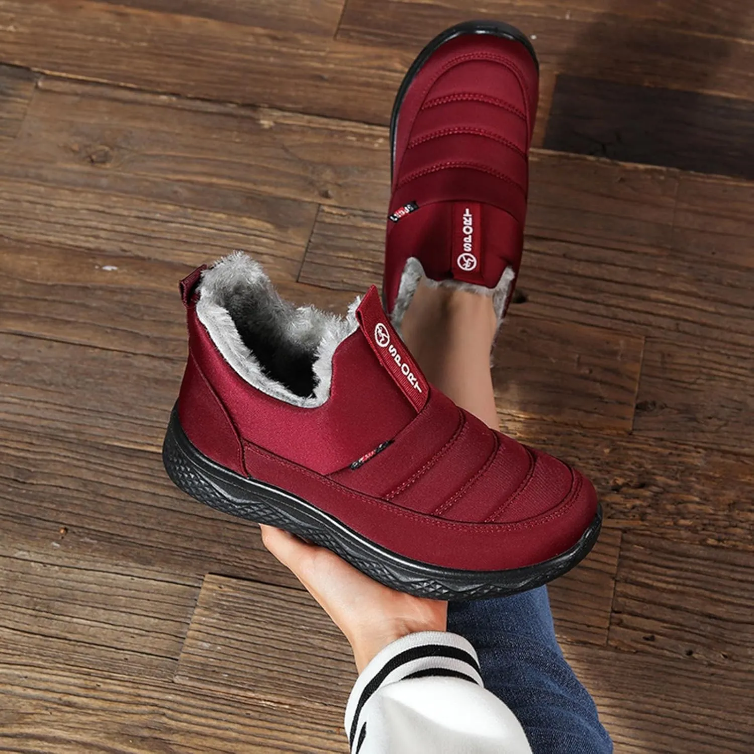 Women Winter Warm Snow Boots,Winter Rain Snow Boots,Waterproof Faux Fur Lined Ankle Boots,Ladies Casual Walking Boots