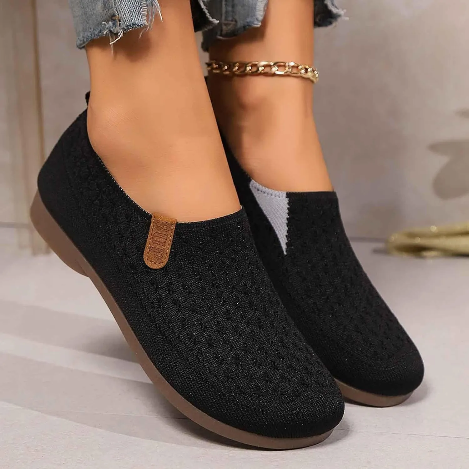 Women's Casual Slip On Shoes Breathable Comfortable Flat Loafers Daily Wear Summer Fall Lightweight Sandals Females