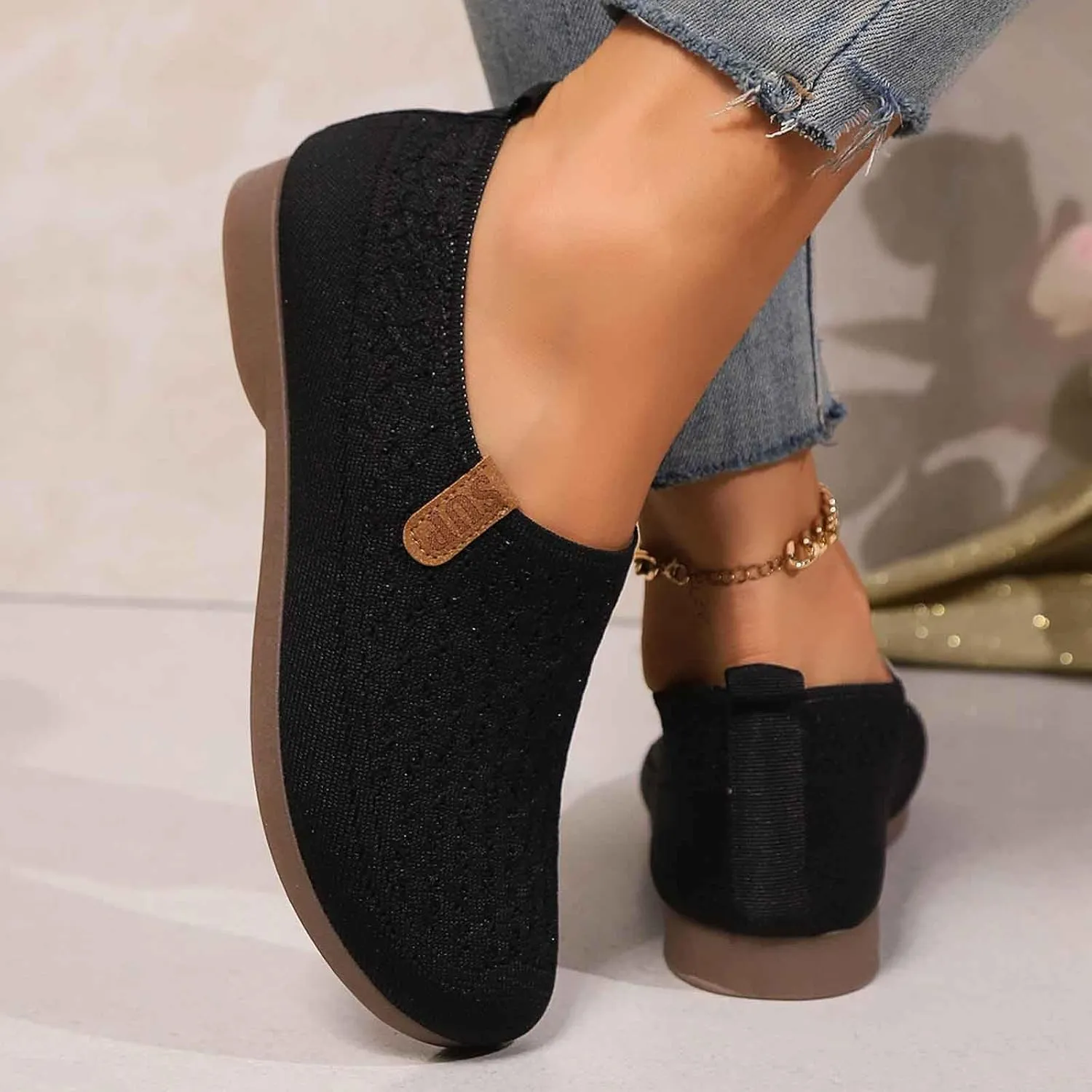 Women's Casual Slip On Shoes Breathable Comfortable Flat Loafers Daily Wear Summer Fall Lightweight Sandals Females