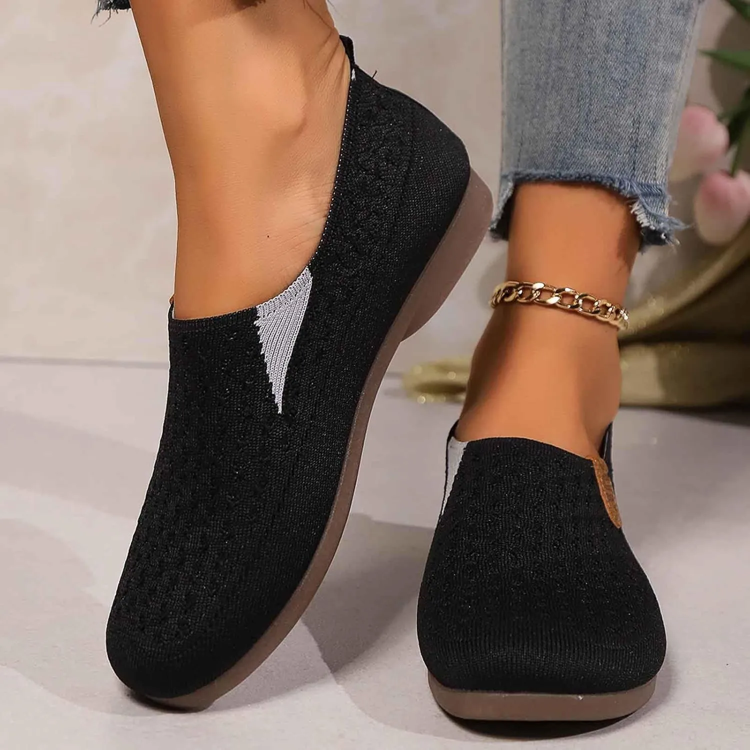 Women's Casual Slip On Shoes Breathable Comfortable Flat Loafers Daily Wear Summer Fall Lightweight Sandals Females