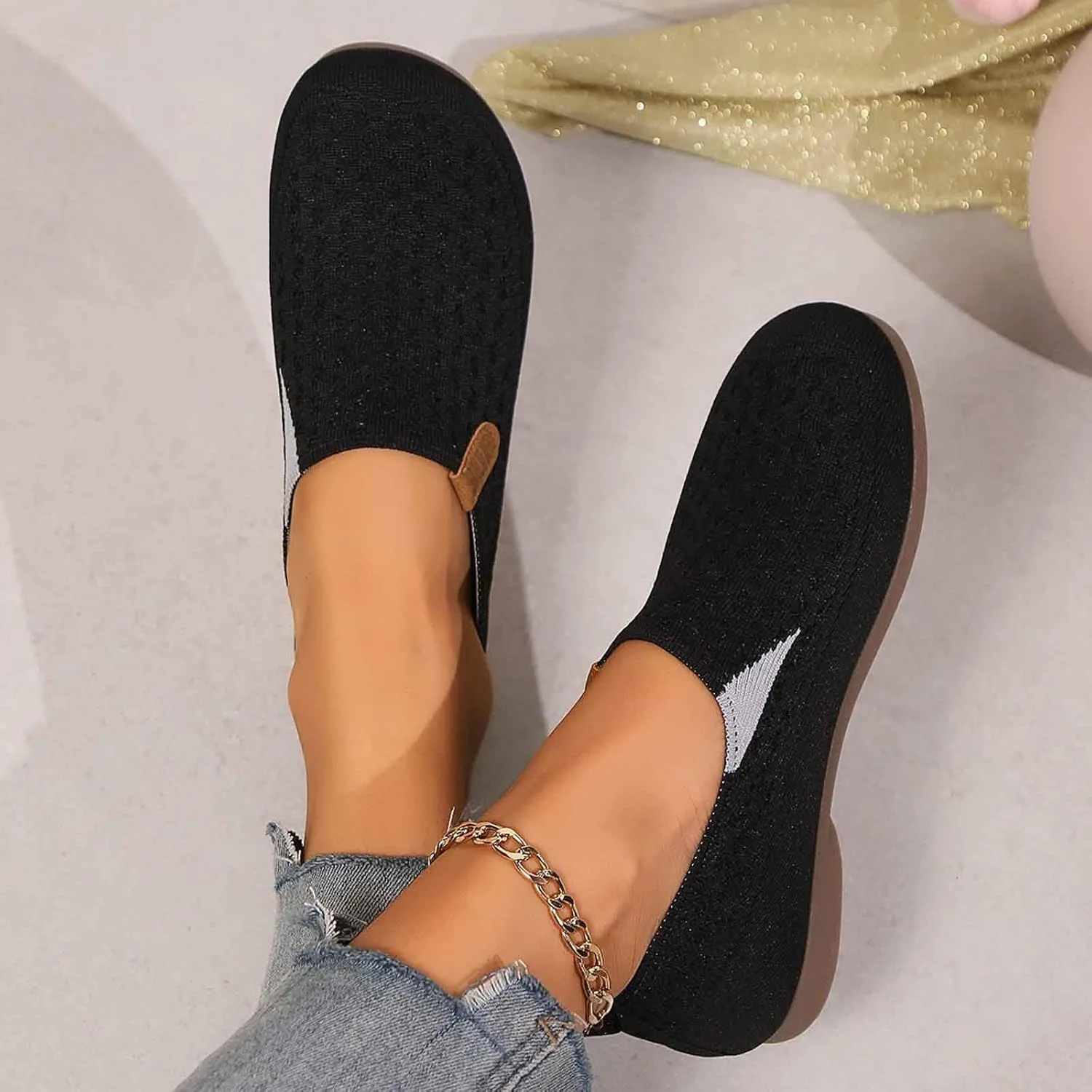 Women's Casual Slip On Shoes Breathable Comfortable Flat Loafers Daily Wear Summer Fall Lightweight Sandals Females
