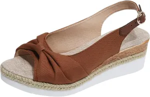 Womens Dress Sandals Plus Size Ankle Strap Buckle Black Sandal Wedge Casual Arch Support Comfortable Summer Shoes